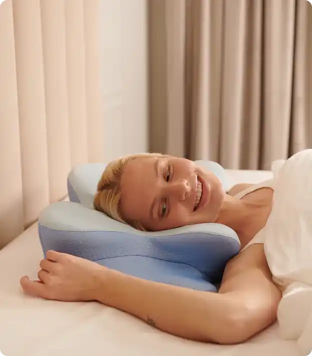 Derila Ergo Pillow Buy Online — User Sleeping Comfortably with Cervical Support